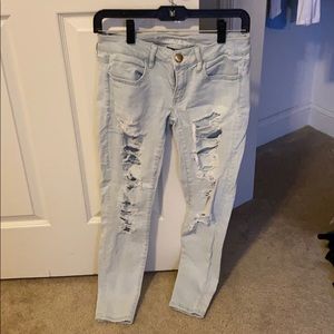 American Eagle light wash ripped jeans